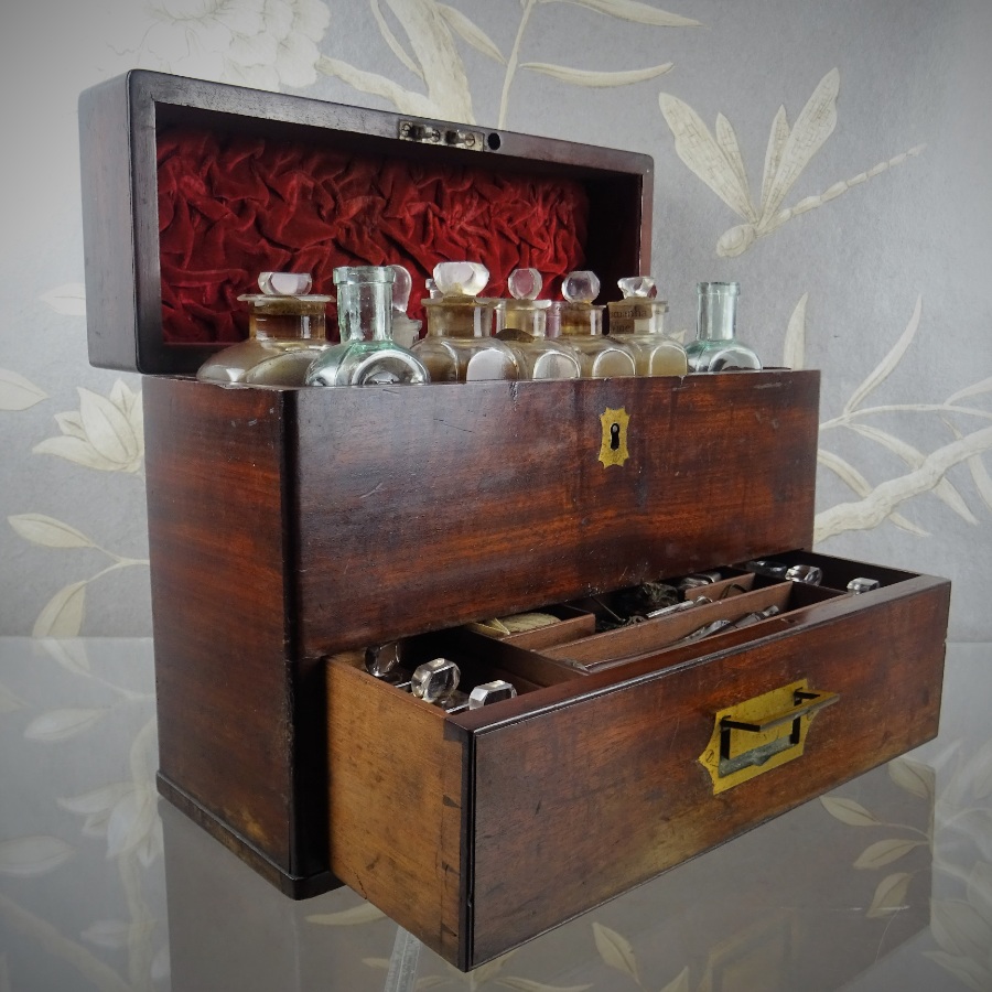 Antique Campaign Military Apothecary Medicine Chest